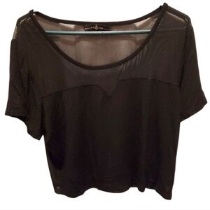 BABY PHAT SZ L BLACK SHEER CHIFFON TOP 1X